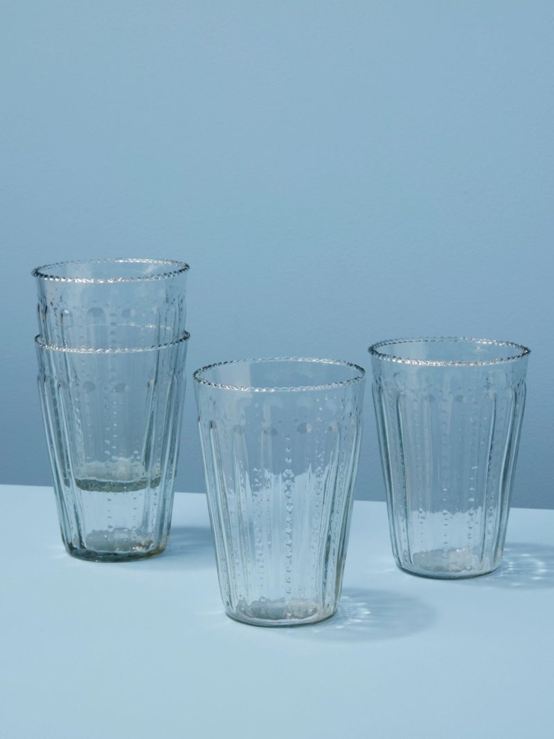 Ruffle Glass Tumbler, Set of 4